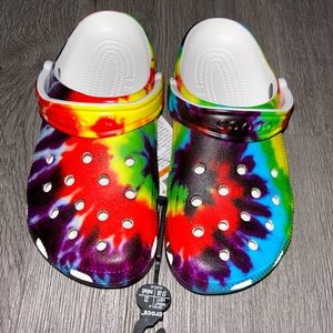 Brand New Rainbow Swirl Tie Dye Crocs